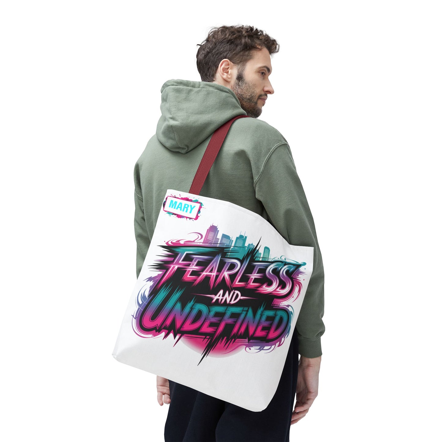 Custom Name Tote Bag | Fearless and Undefined Design | K-Pop Inspired Gift for Fans | Personalized Bold Aesthetic Bag | Trendy Streetwear Tote