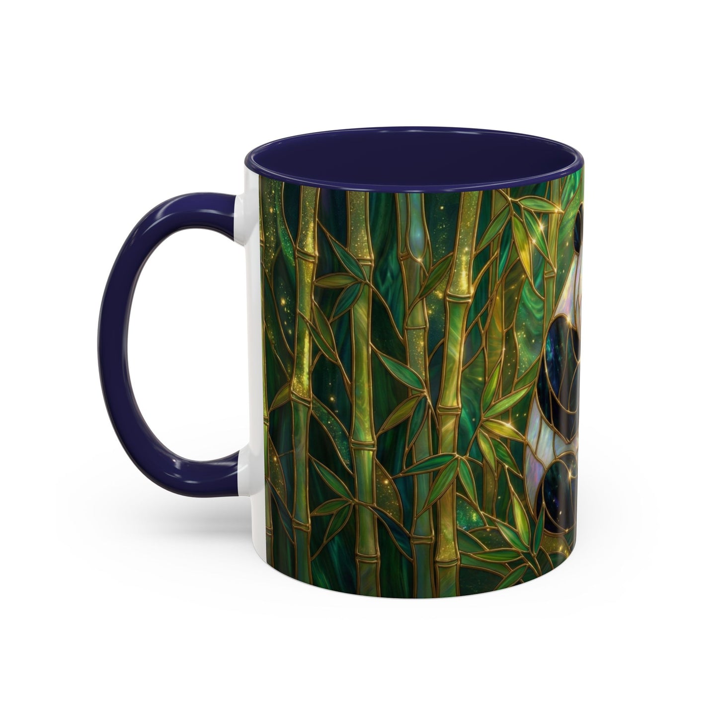 Stained Glass Panda Mug, Panda Coffee Mug, Bamboo Panda Cup, Cute Panda Gift, Nature Animal Mug, Wildlife Art Mug, Panda Lover Gift
