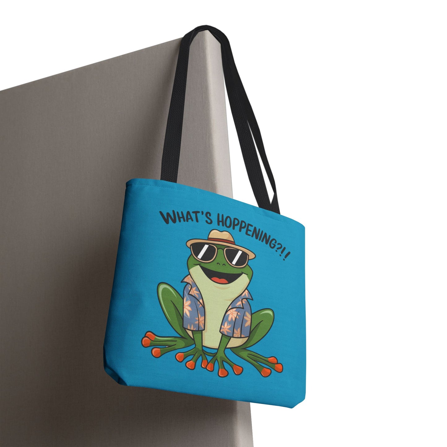 Frog Tote Bag - What's Hoppening Pun Design