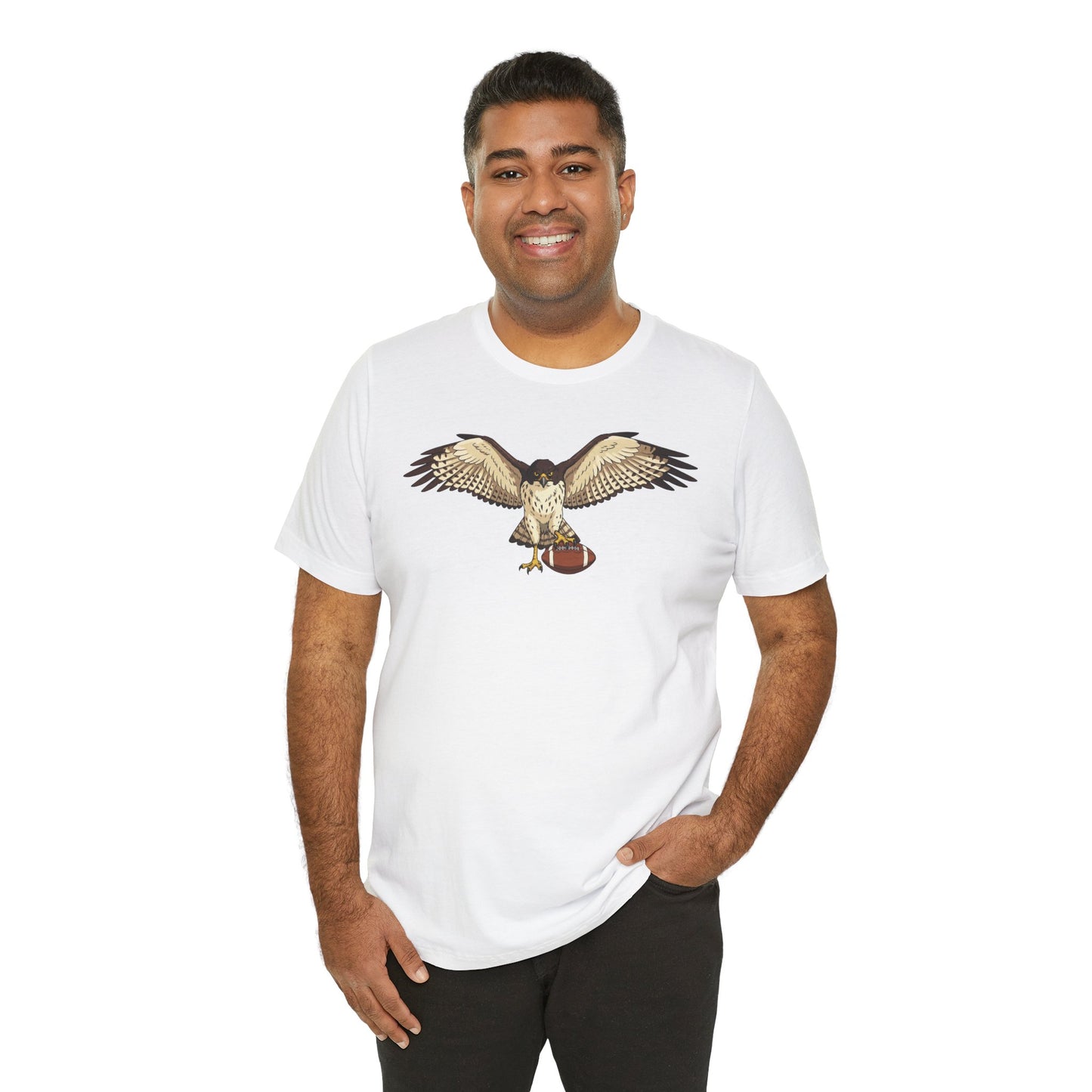 Hawk Football Shirt, Hawk Holding Football T Shirt, Football Mascot Tee, Bird Of Prey Shirt, Sports Fan Gift, Game Day Hawk Tee
