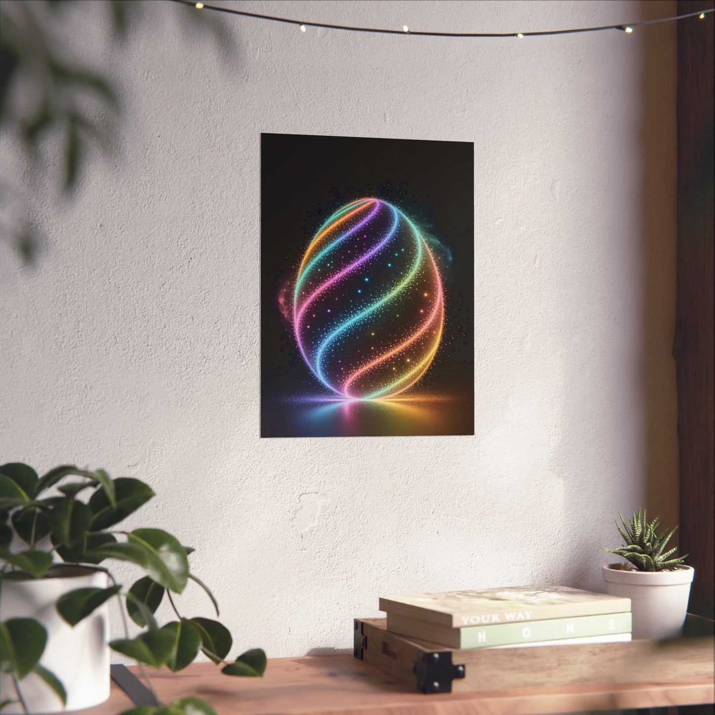 Easter Poster Bioluminescent Easter Egg Wall Art Easter Decor Easter Decoration