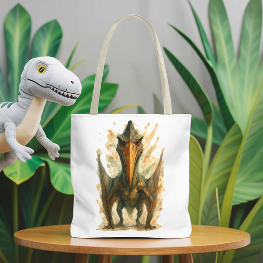 Quetzalcoatlus Tote Bag | Dinosaur Art Canvas Shopper | Prehistoric Pterosaur Gift for Dino Lovers | Eco-friendly Reusable Bag Jurassic Tote