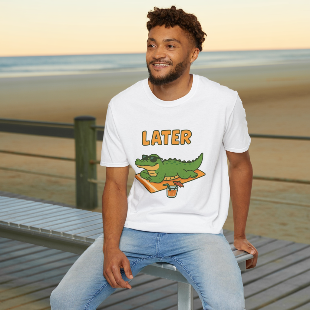 Later Gator Graphic Tee - Funny Alligator T-Shirt | Funny Summer Shirt | Trendy Animal Tee | Cute Gator Gift | Y2K Retro Humor Tee