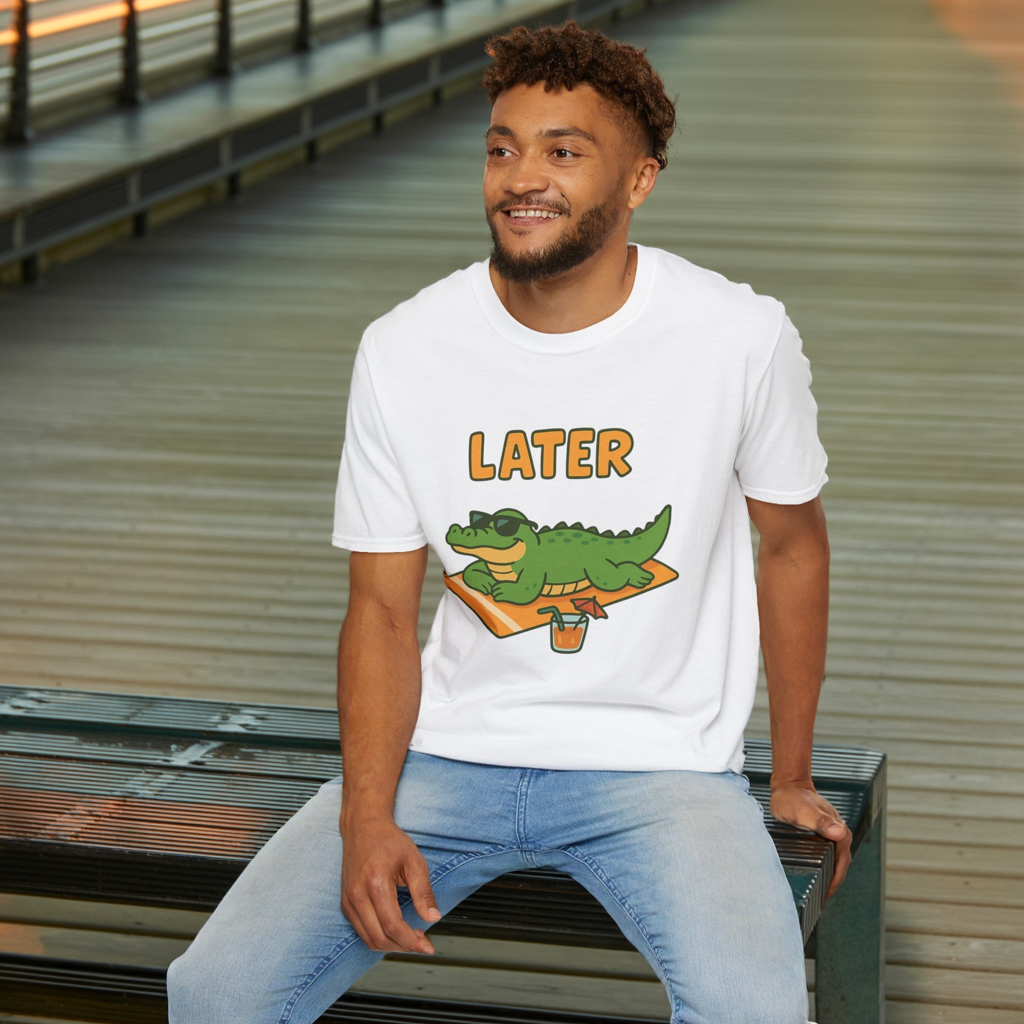 Later Gator Graphic Tee - Funny Alligator T-Shirt | Funny Summer Shirt | Trendy Animal Tee | Cute Gator Gift | Y2K Retro Humor Tee