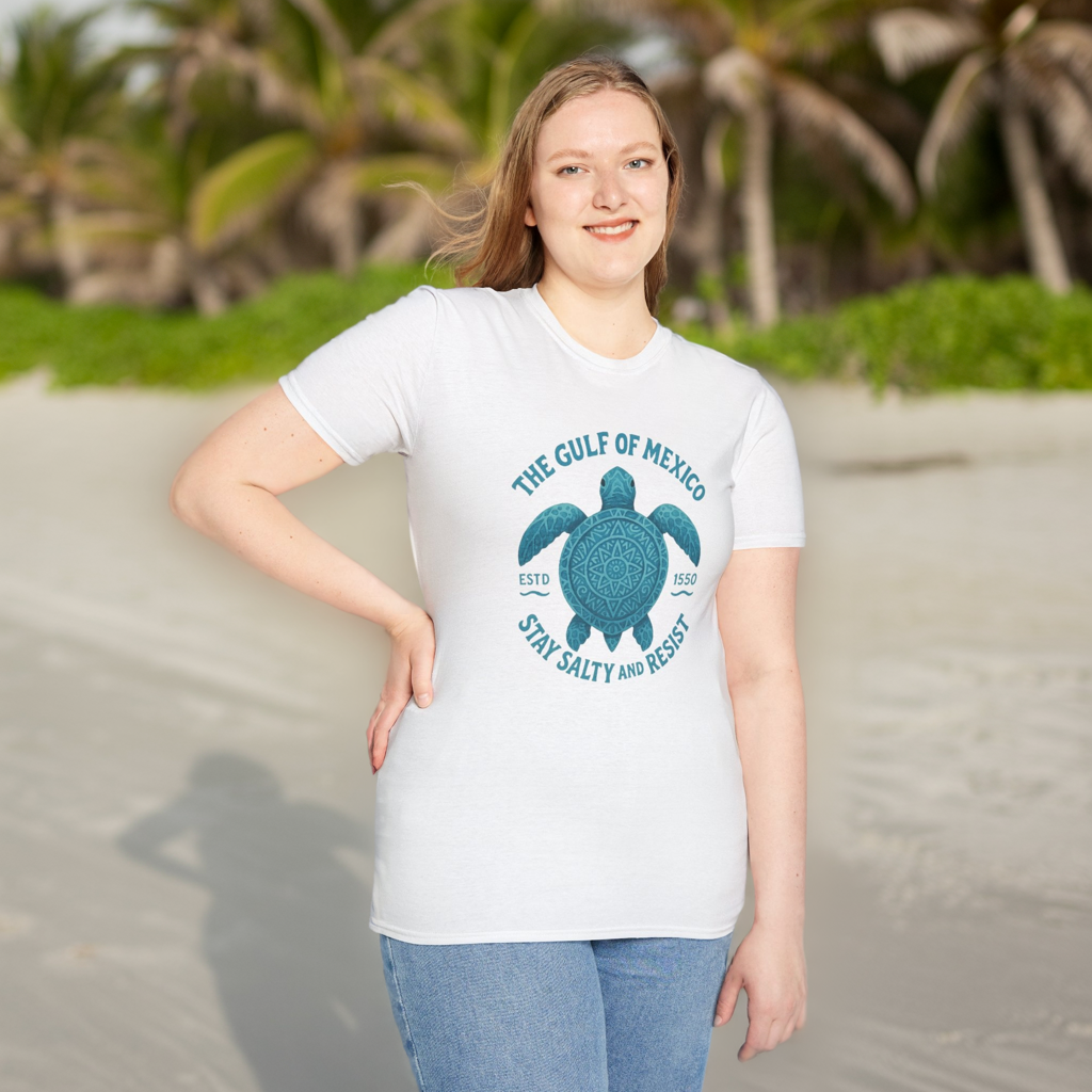 Gulf of Mexico Watercolor Sea Turtle T-Shirt - Ocean Wildlife Tee - Nature Lover Gift - Summer Beach Top - Coastal Art Graphic Tee
