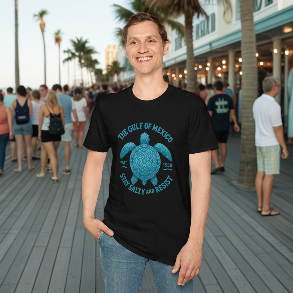 Gulf of Mexico Watercolor Sea Turtle T-Shirt - Ocean Wildlife Tee - Nature Lover Gift - Summer Beach Top - Coastal Art Graphic Tee
