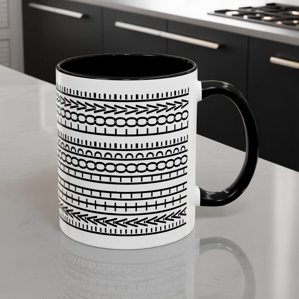 Hidden Message Mug - Faith Hope Love Mug with Vertical Text Wrap, 11oz Christian Coffee Cup, Modern Minimalist Scripture Gift