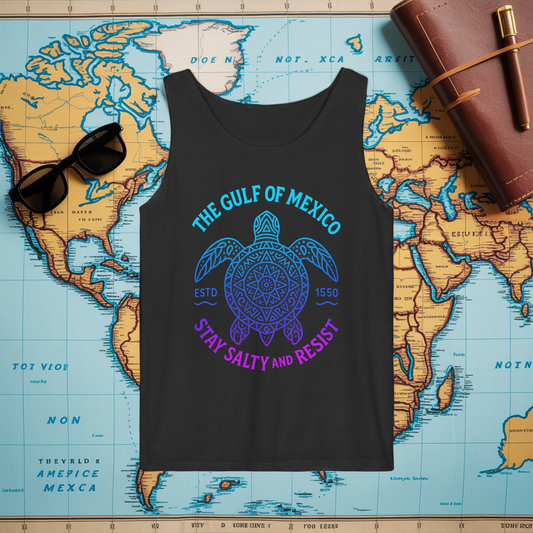 Gulf of Mexico Turtle Tank - Stay Salty and Resist Sea Turtle Shirt, Beach Vacation Top, Ocean Lover Gift, Nautical 2025 Summer Tank