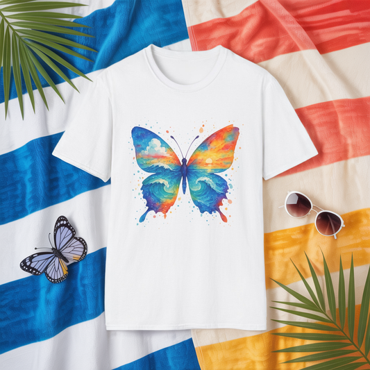 Watercolor Butterfly Shirt - Unisex Nature Tee, Cottagecore Floral T-Shirt, Artistic Butterfly Graphic Tee, Gift for Nature Lovers 202