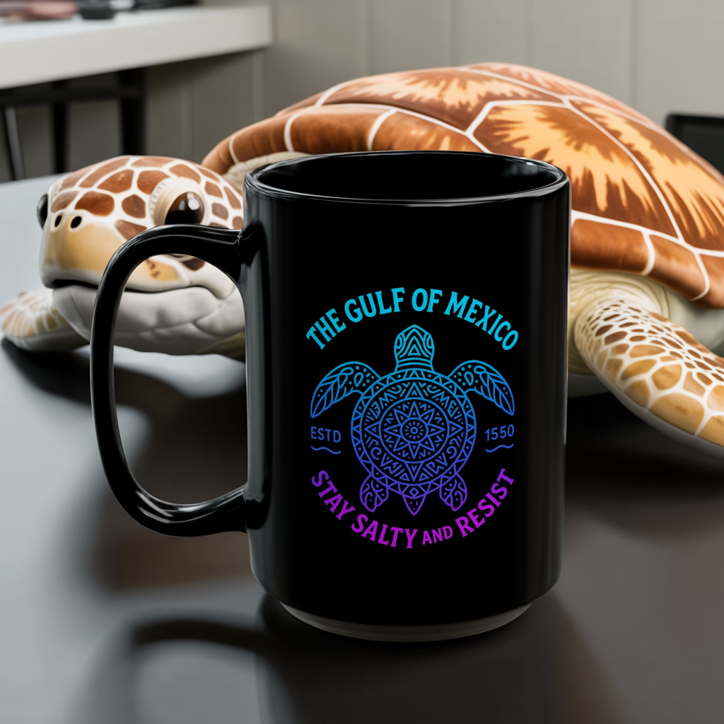 Gulf of Mexico Sea Turtle Mug - Stay Salty and Resist - Ocean Conservation Gift - Coastal Pride Coffee Cup - Nautical Vibes