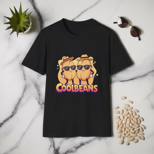 Cool Beans T-Shirt - Two Cooler-Than-Cool Beans With Sunglasses, Quirky Food-Pun Gift Tee for Him, Her or Besties - Perfect Humor and Style