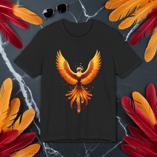 Phoenix Rising Shirt • Fiery Phoenix Graphic Tee • Rebirth Transformation Myth Shirt • Firebird Art Tee • Unisex Gift Tee XS‑5XL