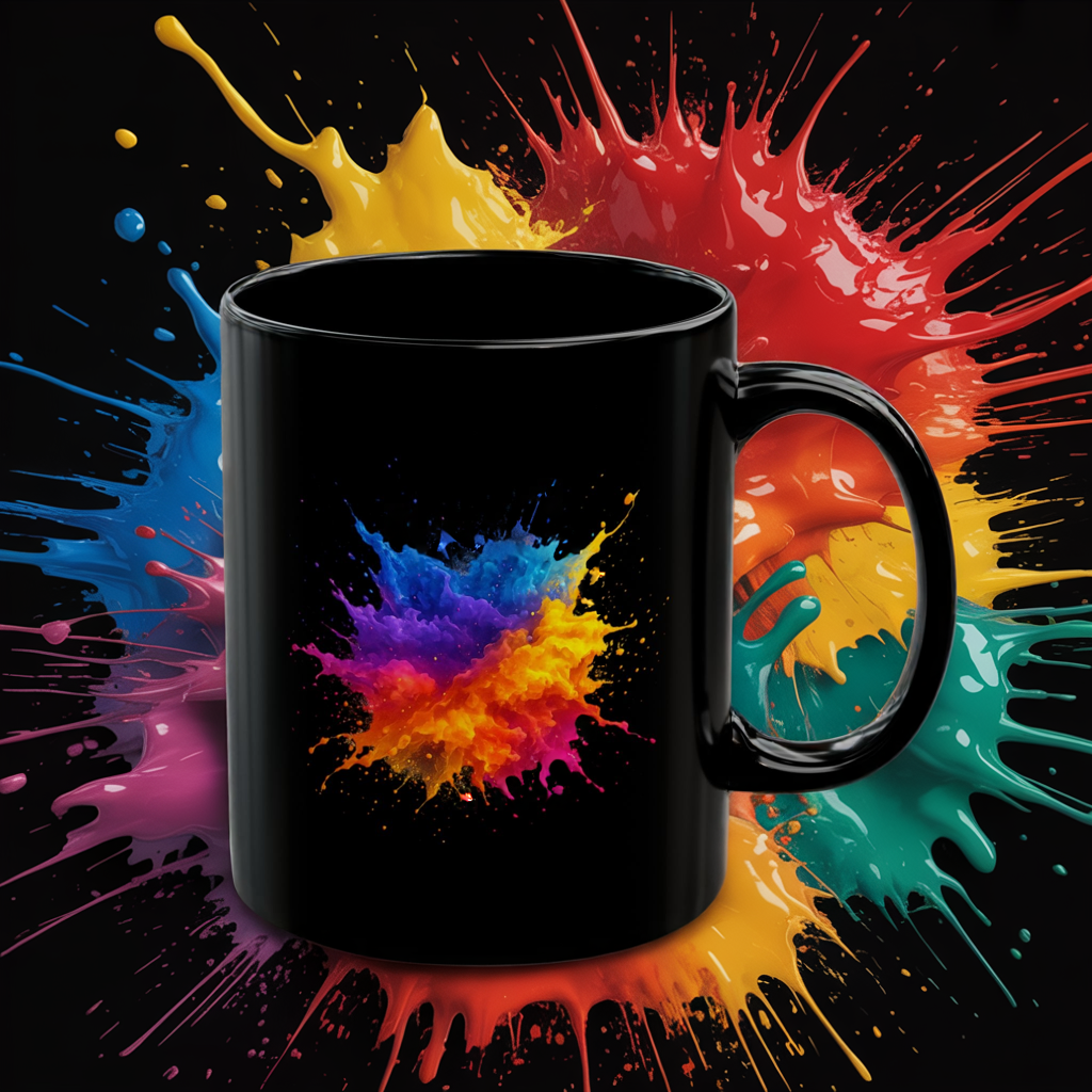 Color Splash Art Mug - Abstract Paint Splash Coffee Cup - Bright Bold Colorful Mug - Artist Gift Idea - Creative Vibe Mug 11oz 15oz