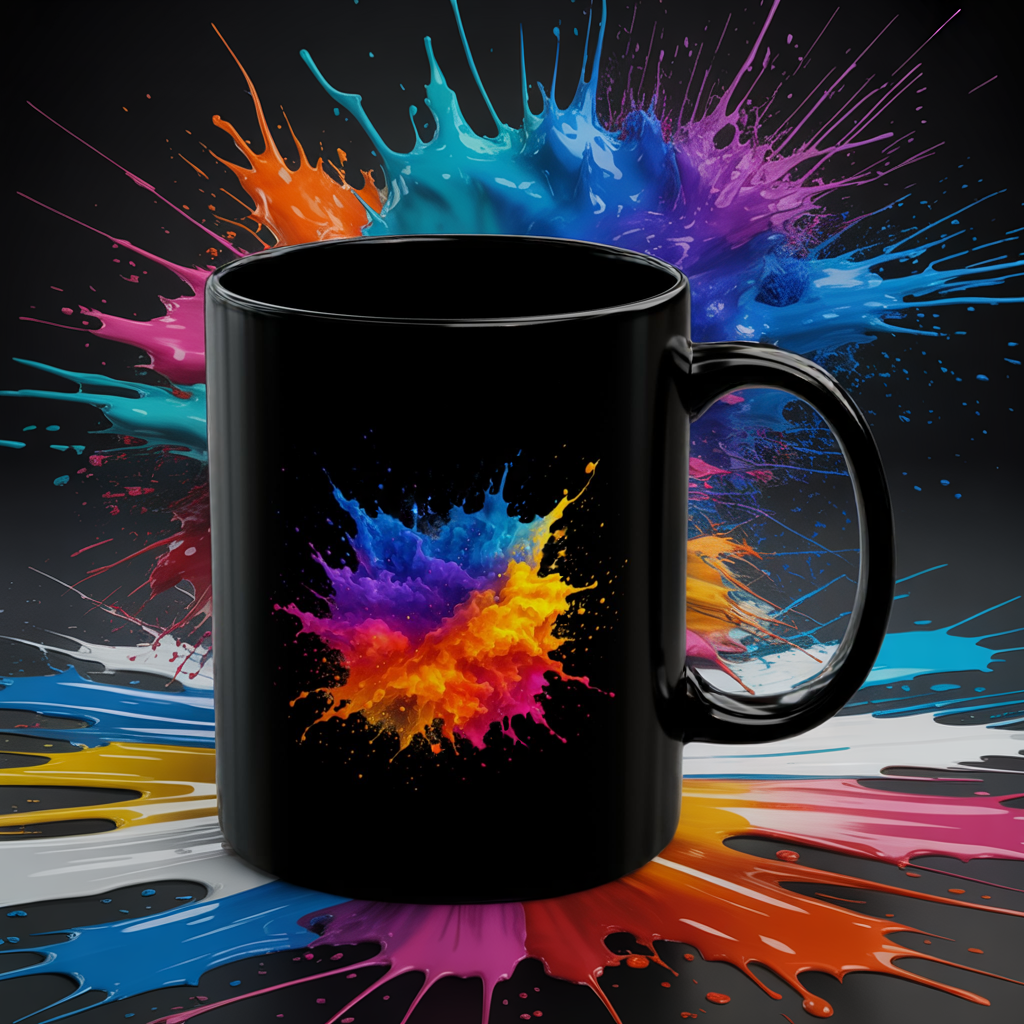 Color Splash Art Mug - Abstract Paint Splash Coffee Cup - Bright Bold Colorful Mug - Artist Gift Idea - Creative Vibe Mug 11oz 15oz