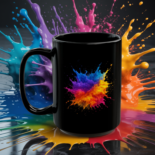 Color Splash Art Mug - Abstract Paint Splash Coffee Cup - Bright Bold Colorful Mug - Artist Gift Idea - Creative Vibe Mug 11oz 15oz
