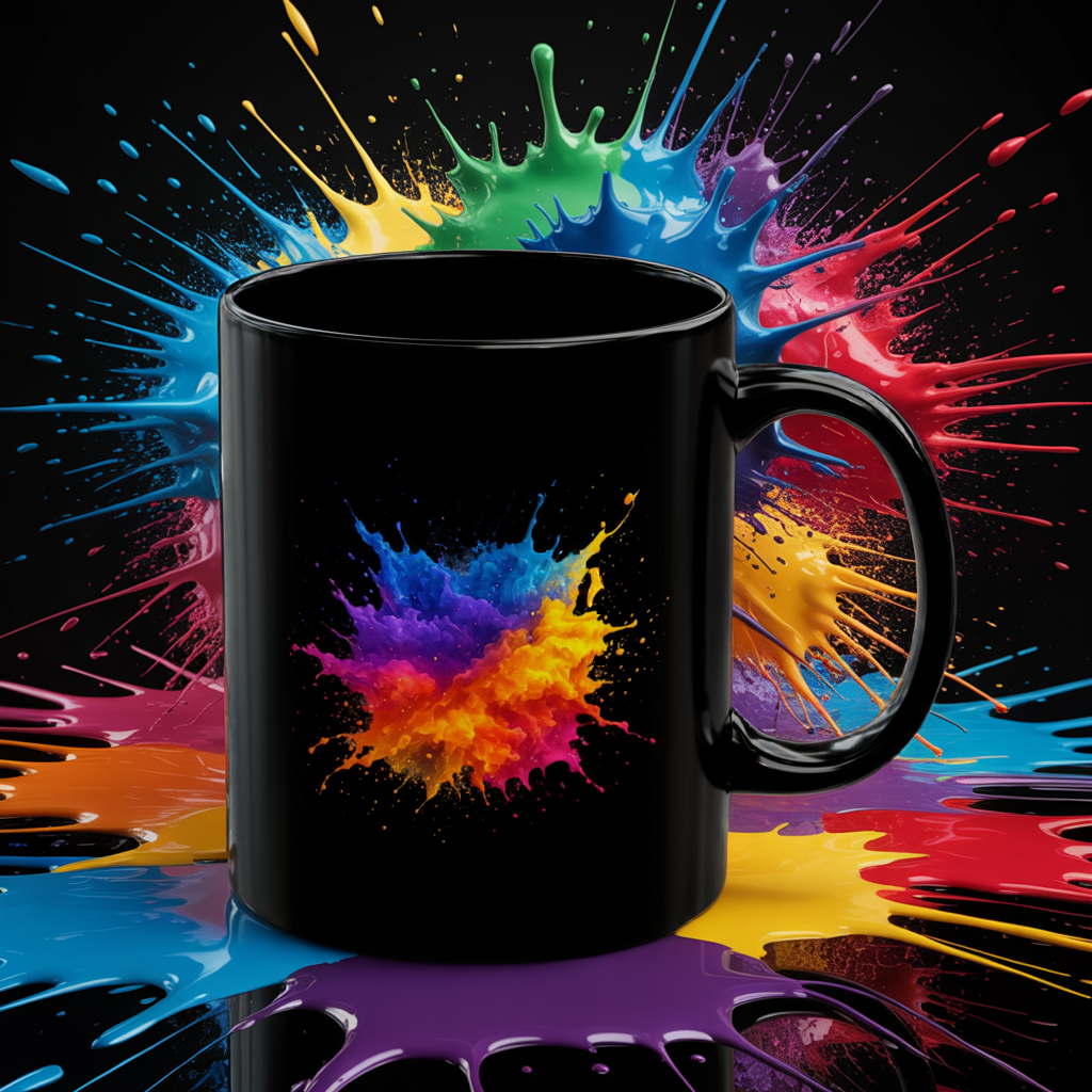 Color Splash Art Mug - Abstract Paint Splash Coffee Cup - Bright Bold Colorful Mug - Artist Gift Idea - Creative Vibe Mug 11oz 15oz