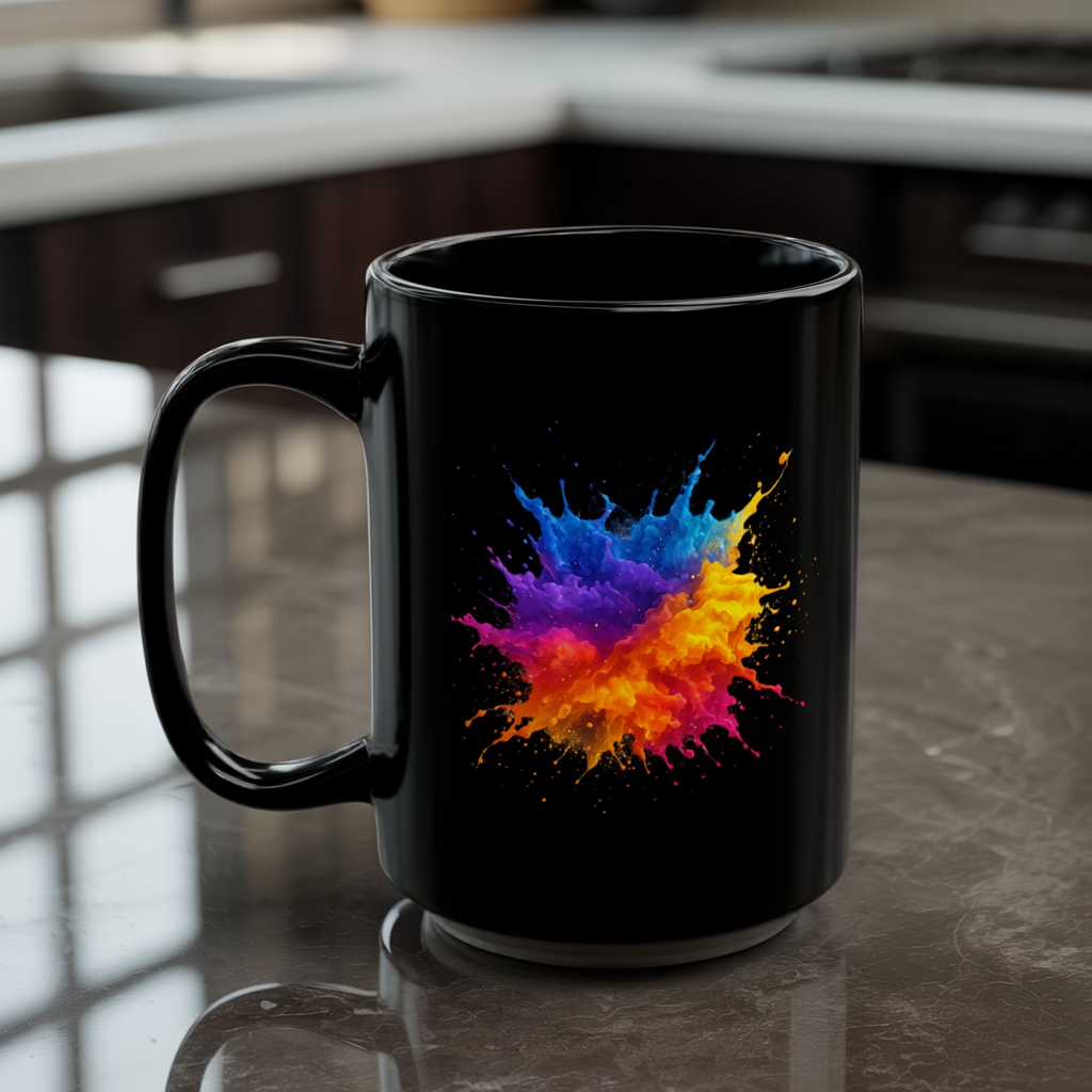 Color Splash Art Mug - Abstract Paint Splash Coffee Cup - Bright Bold Colorful Mug - Artist Gift Idea - Creative Vibe Mug 11oz 15oz
