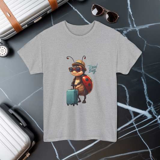 Travel Bug T-Shirt – Cute Ladybug Travel Tee | Funny Wanderlust Shirt for Travel Lovers | Unisex Graphic Tee Gift for Adventurers
