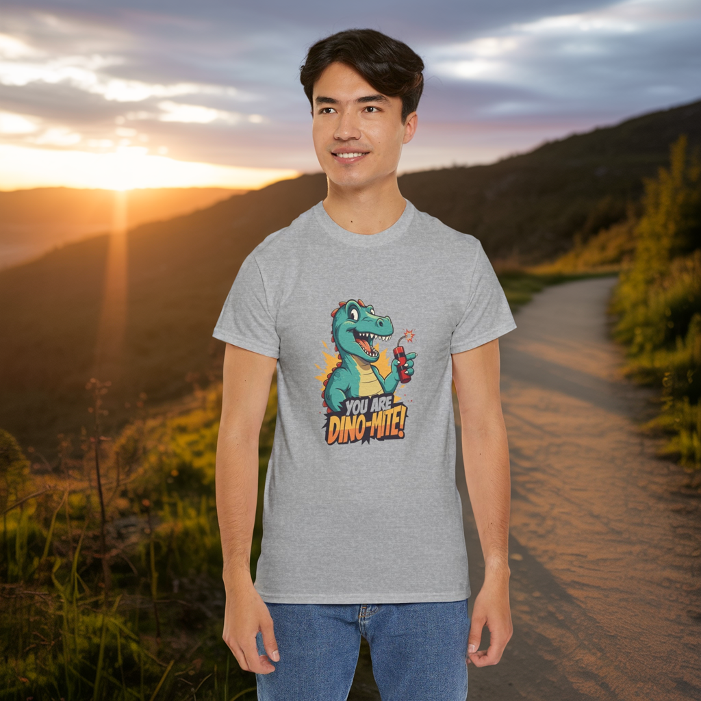 You Are Dino-Mite T-Shirt – Funny Dinosaur Graphic Tee | Cute T-Rex Shirt for Kids & Adults | Unisex Dino Lover Gift | Explosion Design