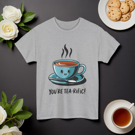 You’re Tea-Rific! Cute Tea Pun T-Shirt for Tea Lovers - Funny Gift, Kawaii Cup Graphic Tee - Unisex Soft Cotton Shirt