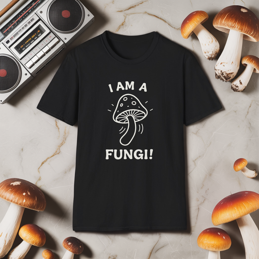 I Am A Fungi Shirt - Minimalist Mushroom Tee, Cute Fungi Pun T-Shirt, Cottagecore Goblincore Botanical Outline Humor - Nature Lover Gift