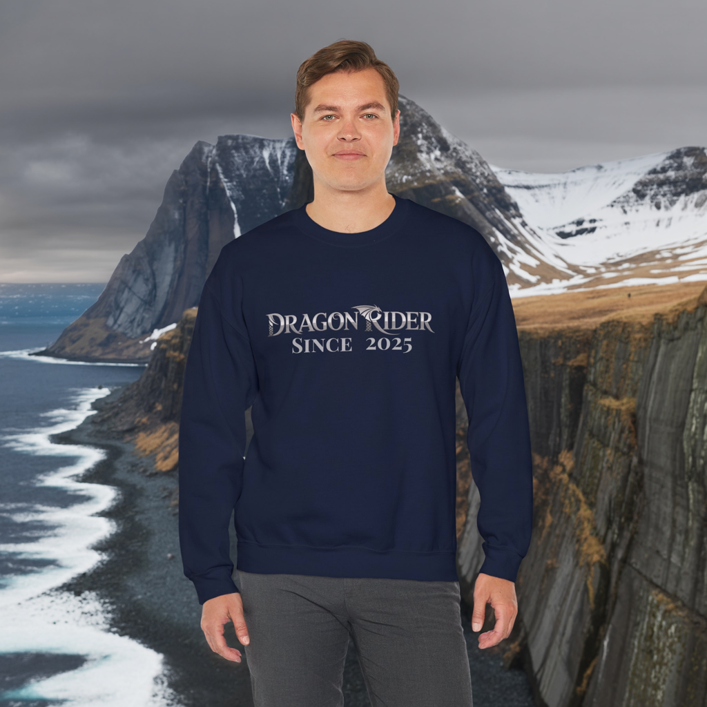 Dragon Rider Sweatshirt | Unisex Fantasy Gamer Crewneck | Nerdy Cozy Mythical Gift | Medieval Dragon Pullover | Geek Cosplay Style