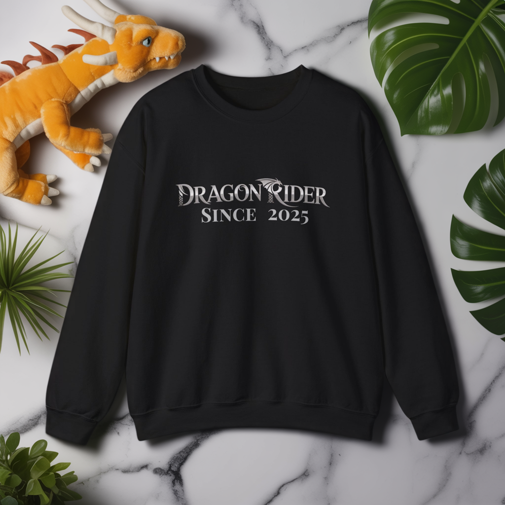 Dragon Rider Sweatshirt | Unisex Fantasy Gamer Crewneck | Nerdy Cozy Mythical Gift | Medieval Dragon Pullover | Geek Cosplay Style