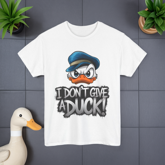 I Don’t Give a Duck Shirt – Funny Grumpy Duck Tee – Sarcastic Animal Graphic Shirt – Unisex Gift for Duck Lovers & Meme Fans