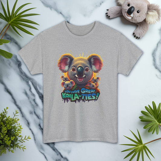 You Have Great Koala‑ties Tee – Cute Koala Pun T‑Shirt, Animal Lover Gift, Funny Wildlife Graphic, Unisex Casual Tee