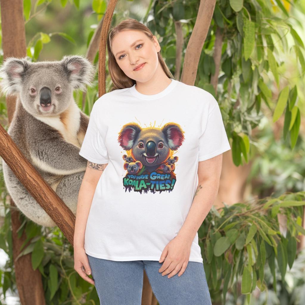 You Have Great Koala‑ties Tee – Cute Koala Pun T‑Shirt, Animal Lover Gift, Funny Wildlife Graphic, Unisex Casual Tee