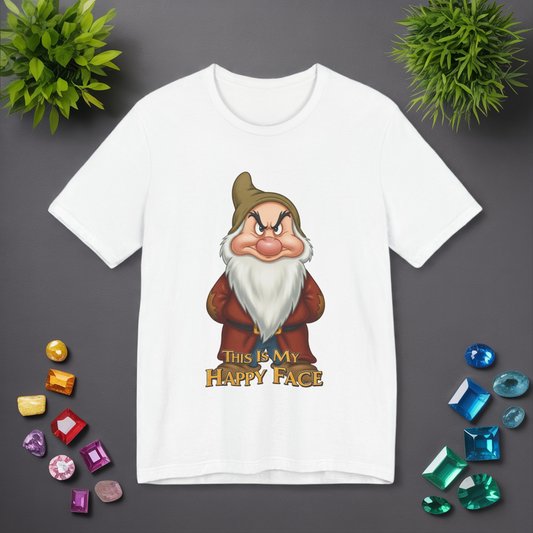 Grumpy Mood Shirt | This Is My Happy Face Tee | Funny Sarcastic Graphic T-Shirt | Retro Grumpy Beard Shirt | Gift for Men Women Introverts