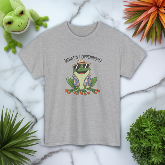 Funny Frog Shirt | What’s Hoppening T-Shirt | Cool Frog Graphic Tee | Amphibian Dad Joke Shirt | Cottagecore Animal Lover Gift