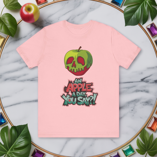 Funny Apple Skull Shirt – An Apple A Day You Say? – Grunge Fruit Tee – Y2K Nostalgia T‑Shirt – Gift for Fruit Lovers