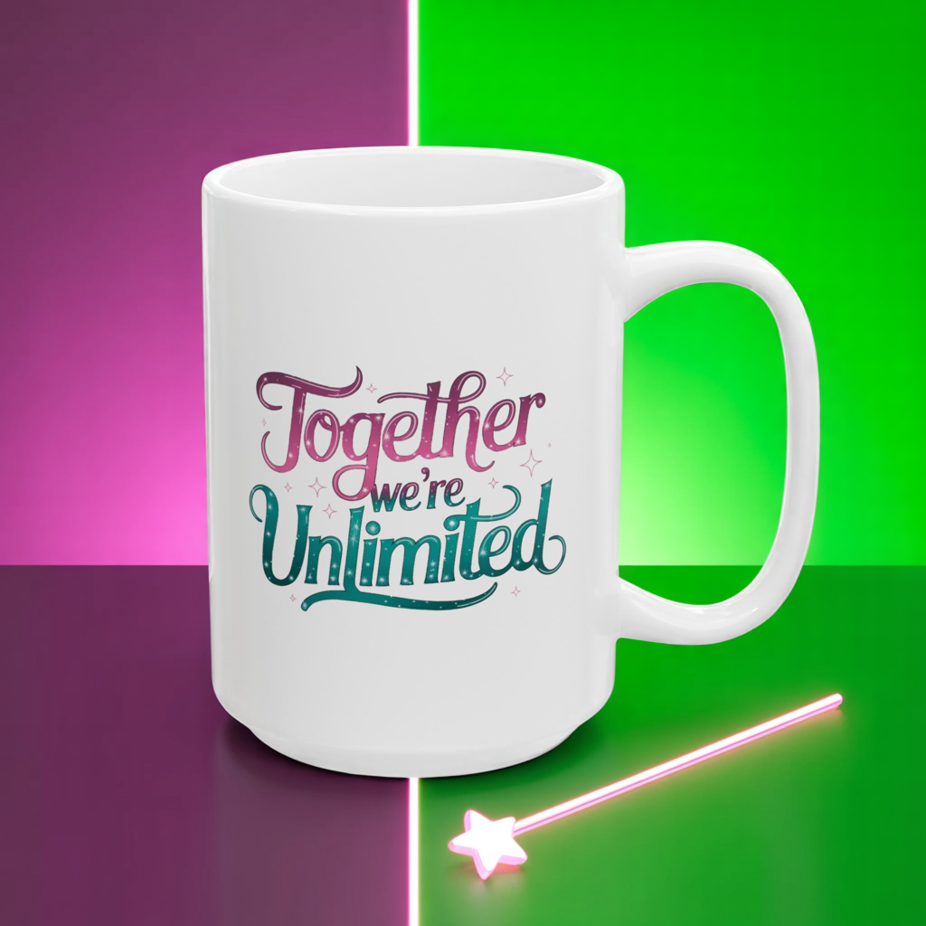Together We’re Unlimited Mug – Wicked Musical Inspired Gift, Broadway Theater Quote Coffee Cup, Friendship Empowerment Mug, 11oz & 15oz