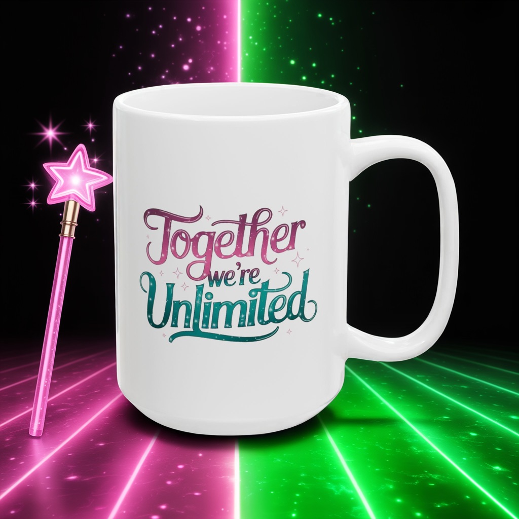 Together We’re Unlimited Mug – Wicked Musical Inspired Gift, Broadway Theater Quote Coffee Cup, Friendship Empowerment Mug, 11oz & 15oz