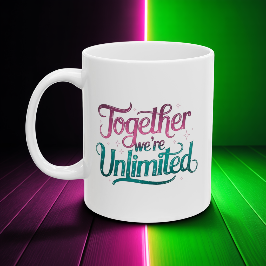 Together We’re Unlimited Mug – Wicked Musical Inspired Gift, Broadway Theater Quote Coffee Cup, Friendship Empowerment Mug, 11oz & 15oz