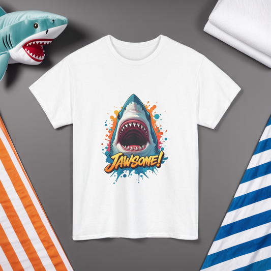 Jawsome Shark Graphic Tee | Fun Ocean Shark T-Shirt, Summer Beach Shirt, Shark Lover Gift, Trending Shark Week Apparel, Cute Marine Life Tee