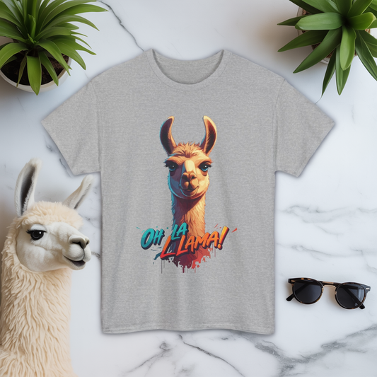 Oh la Llama Graphic Tee | Fun Llama T-Shirt, Cute Animal Lover Shirt, Llama Lover Gift, Quirky Party Tee, Trending Llama Fashion