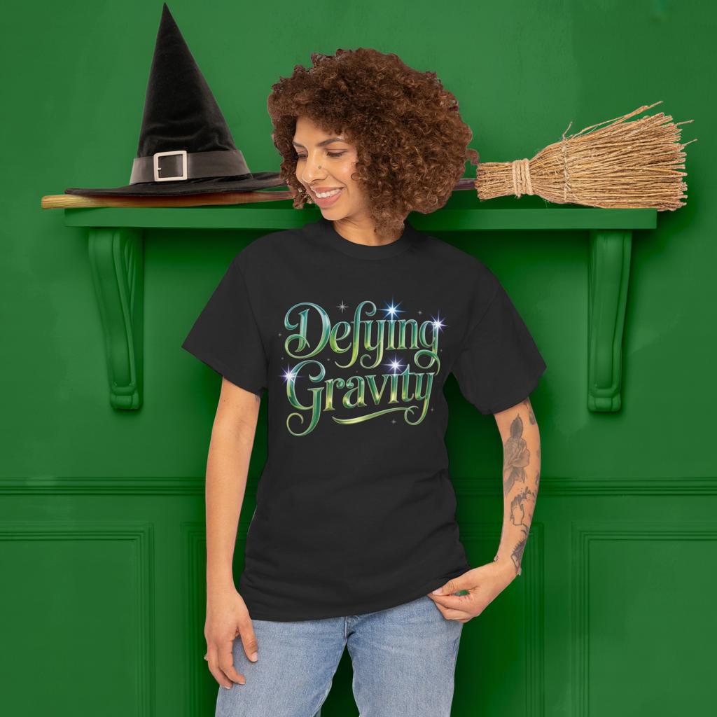 Defying Gravity Wicked Musical Quote Tee – Broadway Fan Shirt, Inspirational Wizard of Oz Graphic Tee, Musical Theatre Unisex T-Shirt