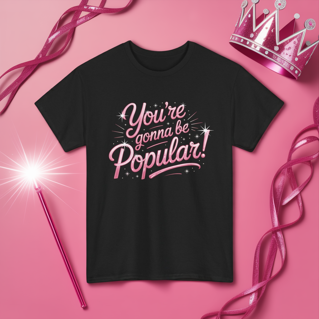You’re Gonna Be Popular Wicked Musical Tee – Broadway Quote Shirt – Funny Retro Typography T-Shirt for Theatre Fans & Musical Lovers