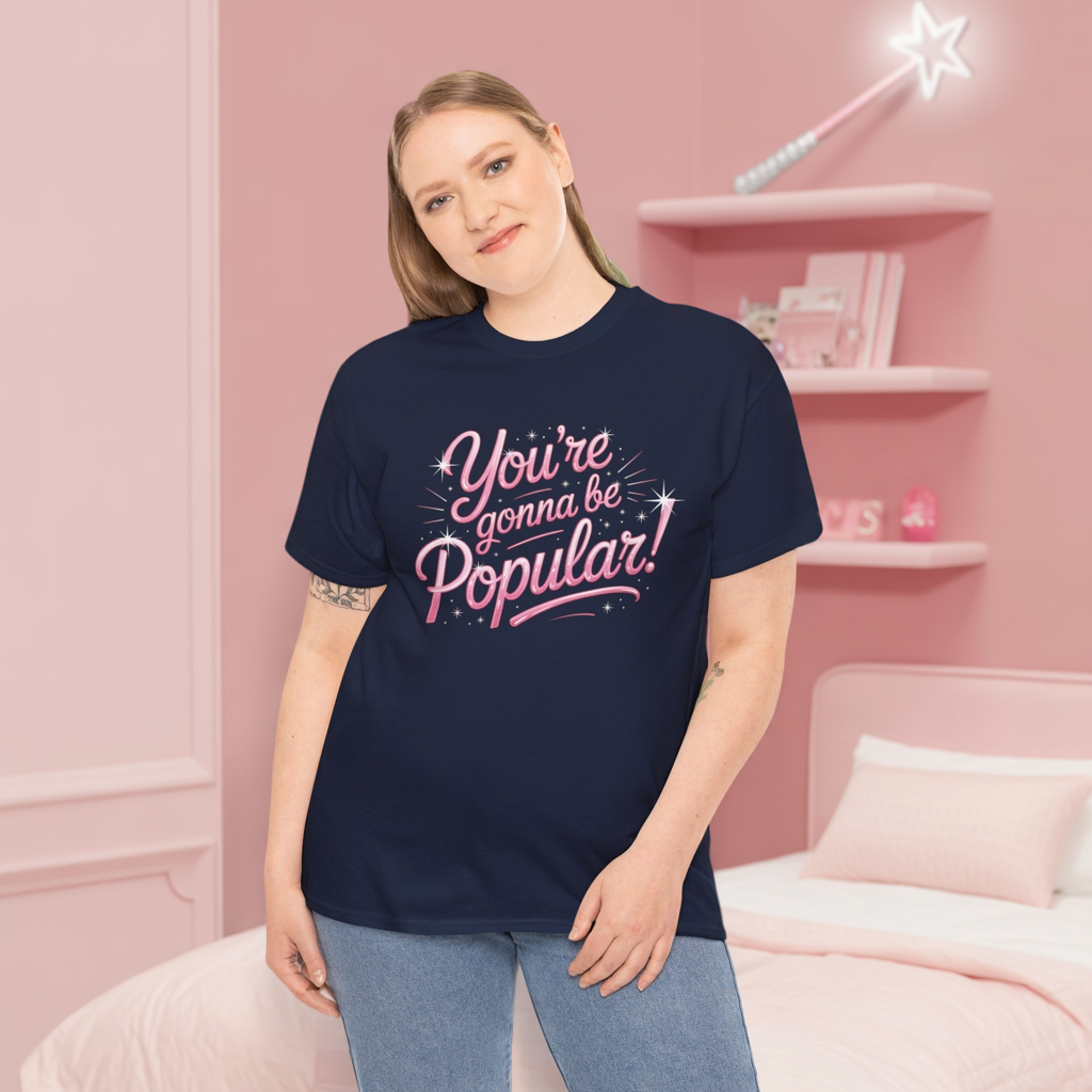 You’re Gonna Be Popular Wicked Musical Tee – Broadway Quote Shirt – Funny Retro Typography T-Shirt for Theatre Fans & Musical Lovers