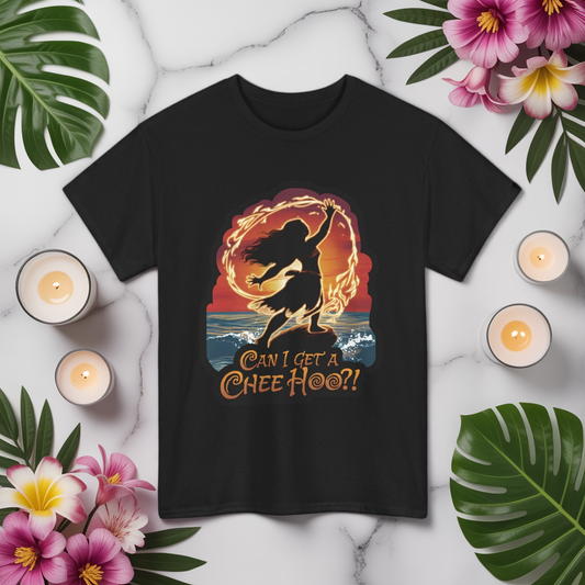 Can I Get a Chee Hoo Shirt – Hawaiian Island Vibes Tee – Hula Dancer Sunset Graphic T-Shirt – Polynesian Luau Party Unisex Top