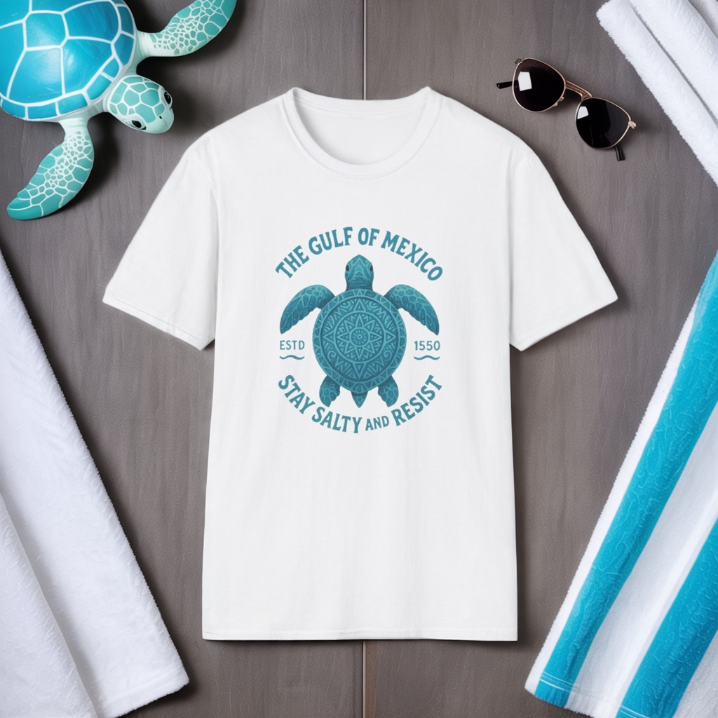 Gulf of Mexico Watercolor Sea Turtle T-Shirt - Ocean Wildlife Tee - Nature Lover Gift - Summer Beach Top - Coastal Art Graphic Tee