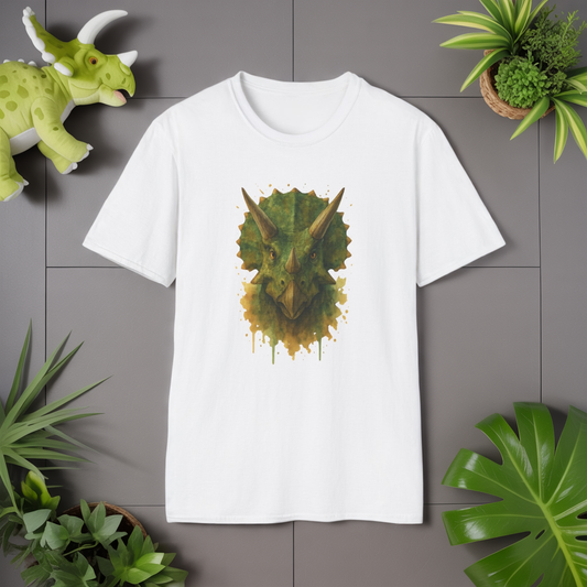 Watercolor Triceratops Dinosaur Shirt | Prehistoric Dino Tee for Women Men and Kids | Unique Gift, Nature Lover T-Shirt