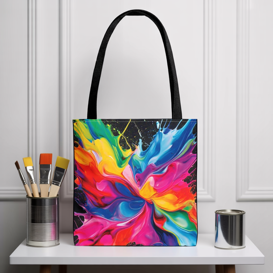 Vibrant Abstract Swirl Tote Bag | Colorful Expressionism Canvas Tote – Bold Art Accessory & Eco-Friendly Gift for Art Lovers