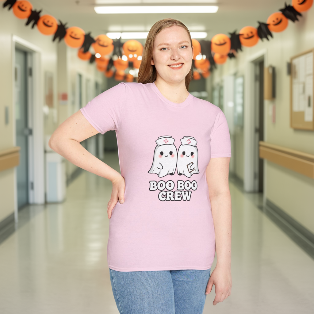 Boo Boo Crew Nurse Ghost Funny T-Shirt | Cute Medical Ghost Tee | EMT Nurse Gift | Halloween Medical Humor | Staff Crew Tee Shirt
