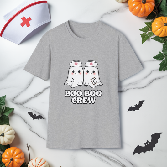 Boo Boo Crew Nurse Ghost Funny T-Shirt | Cute Medical Ghost Tee | EMT Nurse Gift | Halloween Medical Humor | Staff Crew Tee Shirt