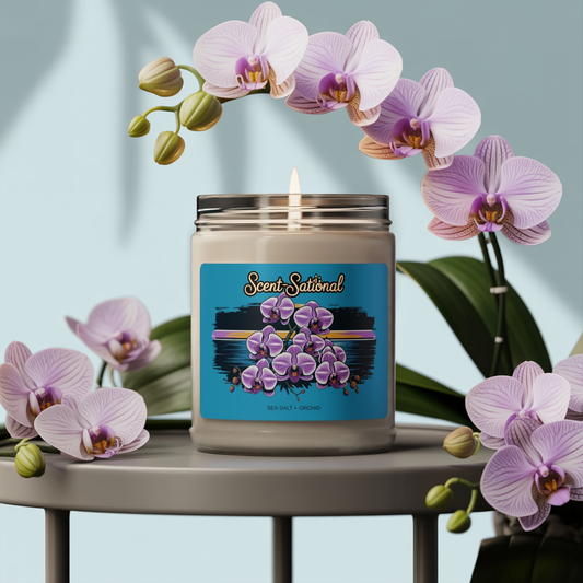 Sea Salt + Orchid Candle, Scented Soy Candle, Relaxing Spa Candle Gift, Floral Aromatherapy Candle, Home Decor, Self Care Gift For Her