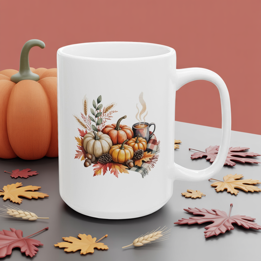 Autumn Harvest Ceramic Mug - Perfect for Fall Coffee Lovers, Pumpkin Spice, Thanksgiving, Cozy Home Decor, Gift for Friends