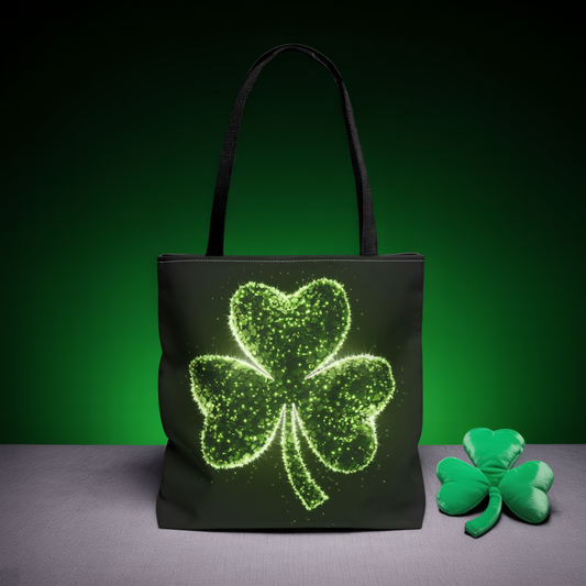 Lucky Shamrock Tote Bag, Green Clover Design Eco-Friendly Shoulder Bag For St. Patrick’s Day, Reusable Tote For Everyday Use And Gifts